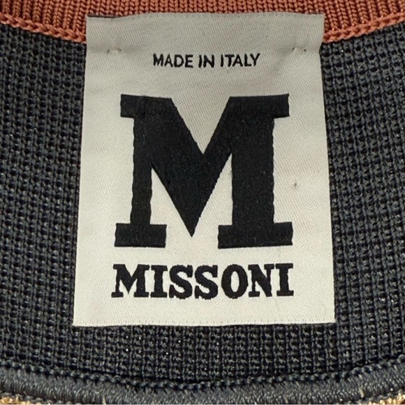 M Missoni Knit Dress Metallic Chevron Size 4 Shimmer Sleeveless Y2K Vintage - Picture 7 of 9